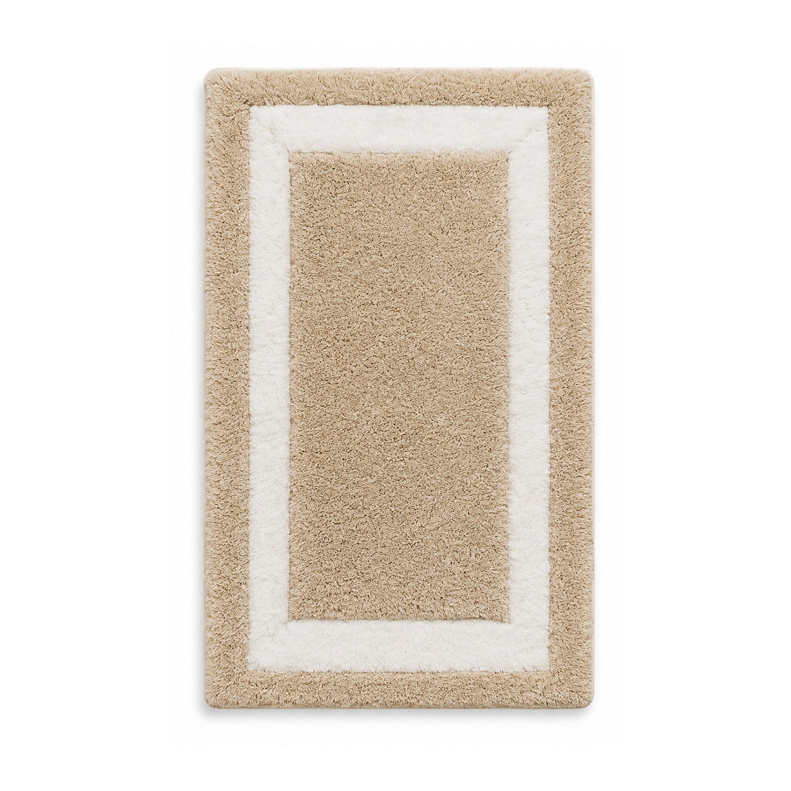 Primeval new arrivals bath mats collection featuring a beige and ivory plush bathroom rug