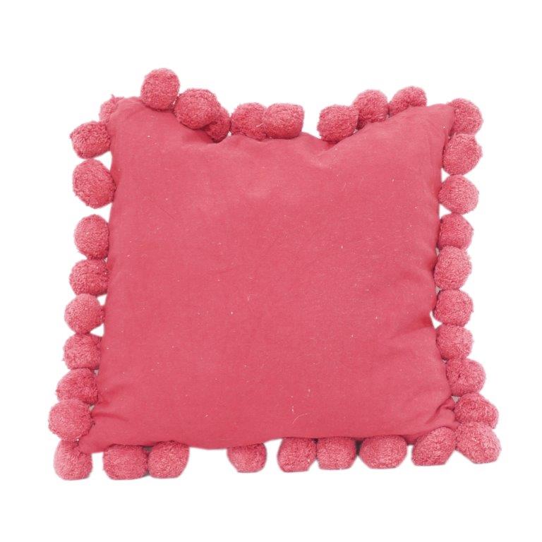 Soft Cotton Cushion Cover with Pom-Pom Trim | Decorative Throw Pillow Cover | Modern Minimal Home Décor (18x18 Inch) - Bulk manufacturer & supplier from Panipat, India