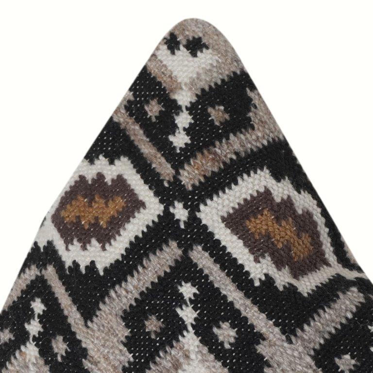 Geometrischer Kissenbezug aus Baumwolle | Dekorativer Kissenbezug mit Tribal-Muster | Neutrale Boho-Wohndekoration (45x45 cm) - Bulk manufacturer & supplier from Panipat, India