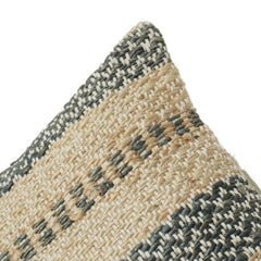 Handgewebter Kissenbezug aus 100 % Jute | Rustikaler gestreifter Kissenbezug aus Naturfaser | Boho-Bauernhaus-Dekor | 45x45 cm