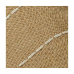 Handbestickter Baumwoll-Kissenbezug – Beige gestreiftes Stichdesign | 45x45 cm | Minimalistische moderne Dekokissen