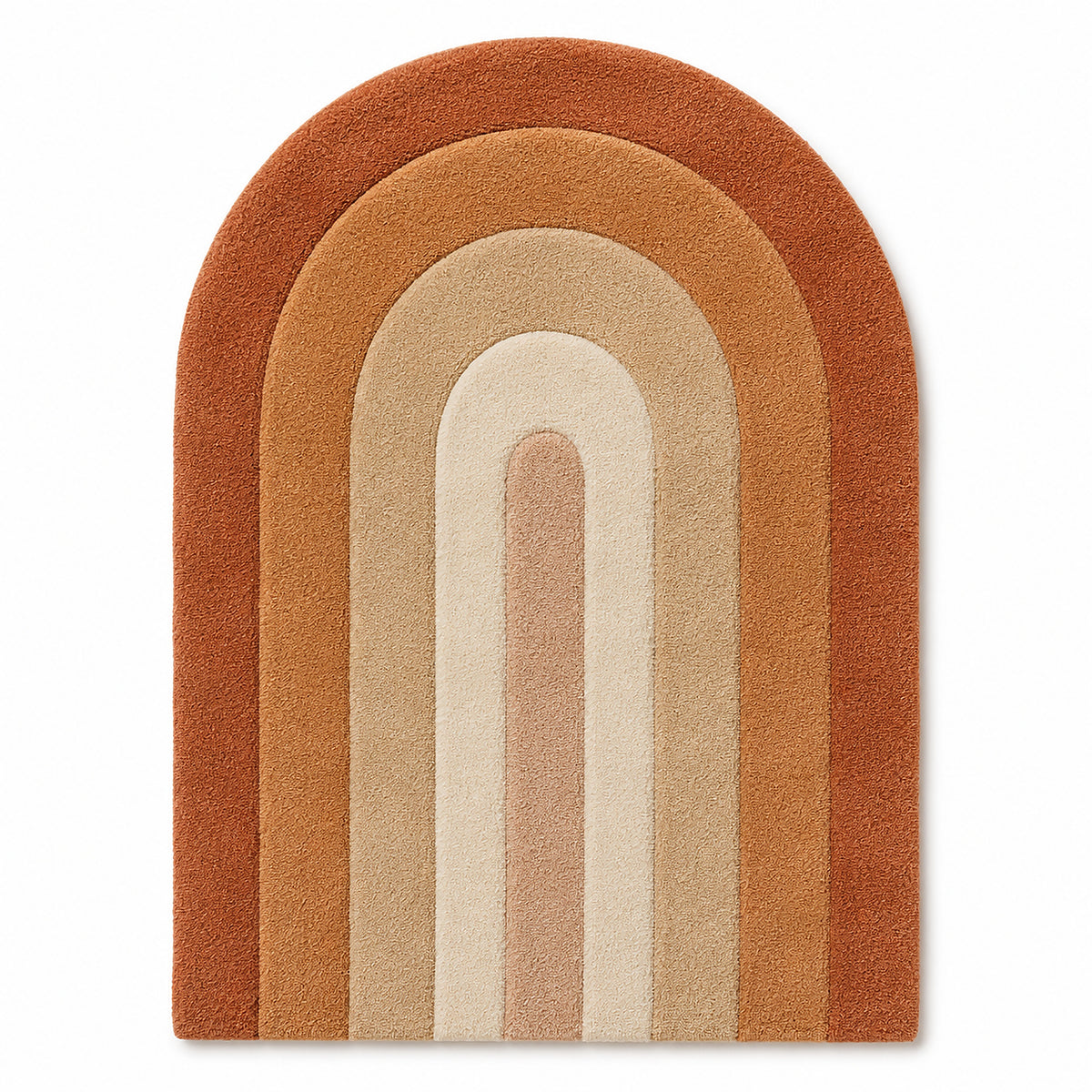 Terracotta Arch Tufted Rug – Soft Abstract Geometric Area Rug, 60 x 90 cm
