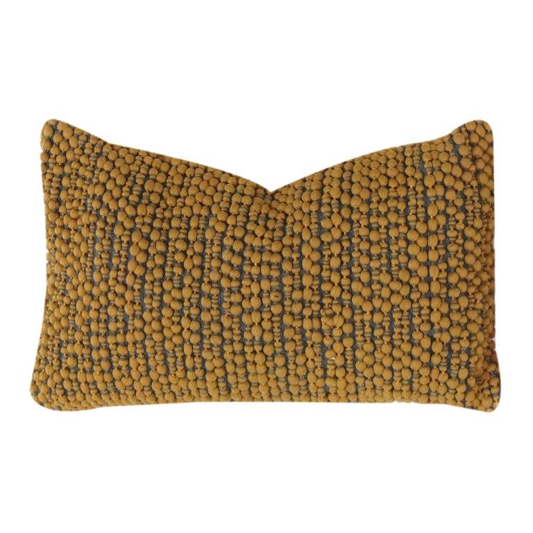 Handcrafted Wooden Bead Cotton Cushion Cover 35x50 cm | Textured Decorative Lumbar Pillow Cover | Boho Modern Accent - Bulk manufacturer & supplier from Panipat, India