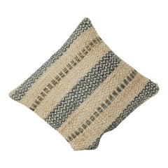 Handgewebter Kissenbezug aus 100 % Jute | Rustikaler gestreifter Kissenbezug aus Naturfaser | Boho-Bauernhaus-Dekor | 45x45 cm