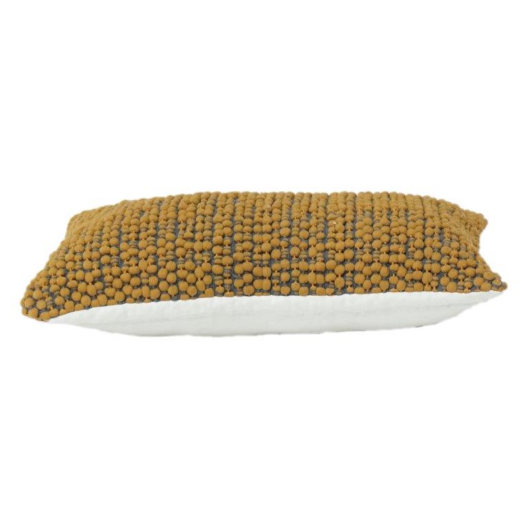 Handcrafted Wooden Bead Cotton Cushion Cover 35x50 cm | Textured Decorative Lumbar Pillow Cover | Boho Modern Accent - Bulk manufacturer & supplier from Panipat, India