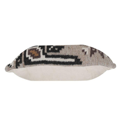 Geometric Woven Cotton Cushion Cover | Tribal Pattern Decorative Pillow Cover | Neutral Boho Home Décor (18x18 Inch)