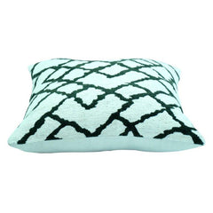Jacquard Woven Cotton Cushion Cover – Geometric Trellis Pattern | 100% Cotton | Decorative Sofa & Bed Accent (18x18 Inch)