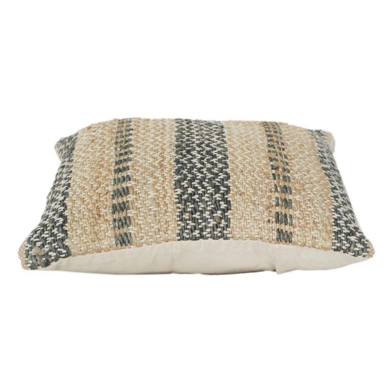 Handwoven 100% Jute Cushion Cover | Rustic Striped Natural Fiber Pillow Cover | Boho Farmhouse Decor | 45x45 cm