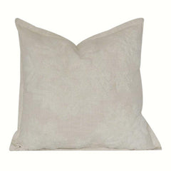 Ivory Textured Cotton Cushion Cover | Minimalist Solid Embbroidered Throw Pillow Cover | 18x18 Inch Neutral Home Décor