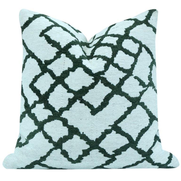 Jacquard Woven Cotton Cushion Cover – Geometric Trellis Pattern | 100% Cotton | Decorative Sofa & Bed Accent (18x18 Inch) - Bulk manufacturer & supplier from Panipat, India