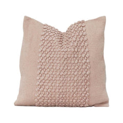 Blush Textured Cotton Cushion Cover with Handcrafted Bubble Embroidery | 45x45 cm