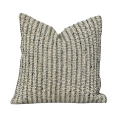 Housse de coussin tissée main en laine 45x45 cm | Motif rayé texturé | Housse de coussin décorative neutre avec fermeture éclair dissimulée