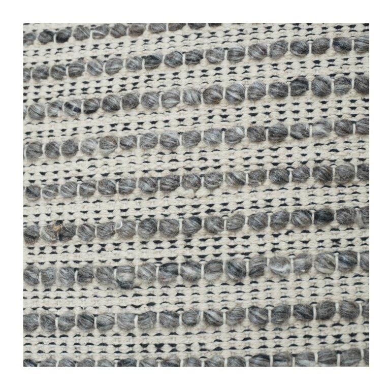 Handwoven Wool Cushion Cover 45x45 cm | Textured Striped Design | Neutral Decorative Pillow Cover with Hidden Zipper