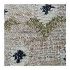 Bestickter Kissenbezug aus Naturjute | Handgewebtes Strukturiertes Dekokissen | Rustikales Boho Blumenmuster | 45x45 cm