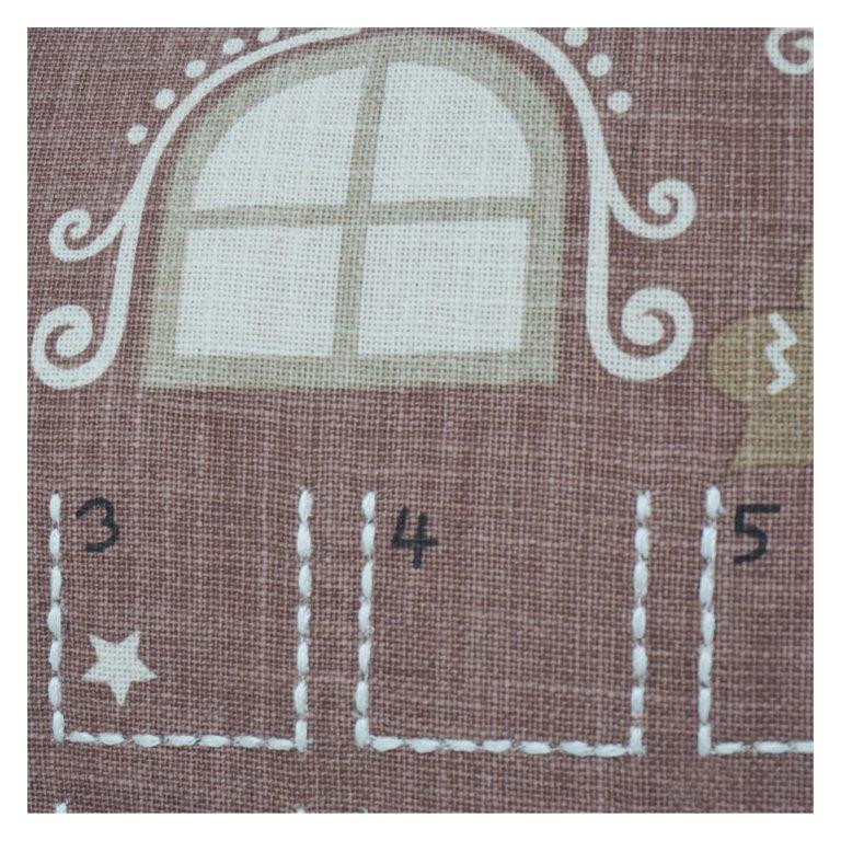 Christmas Gingerbread House Advent Calendar Cushion Cover – Embroidered Cotton Holiday Pillow Cover with Pockets (45x45 cm) - Bulk manufacturer & supplier from Panipat, India