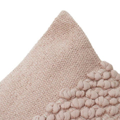 Blush Textured Cotton Cushion Cover with Handcrafted Bubble Embroidery | 45x45 cm