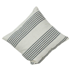 Minimalist Striped Cotton Cushion Cover 45x45 cm | Neutral Woven Throw Pillow Cover with Grey Stripes | Modern Farmhouse Decor