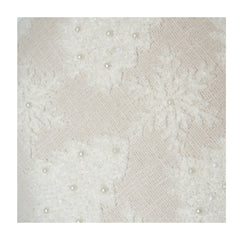 Ivory Snowflake Embroidered Cotton Cushion Cover | Textured Winter-Inspired Throw Pillow | 18x18 Inch