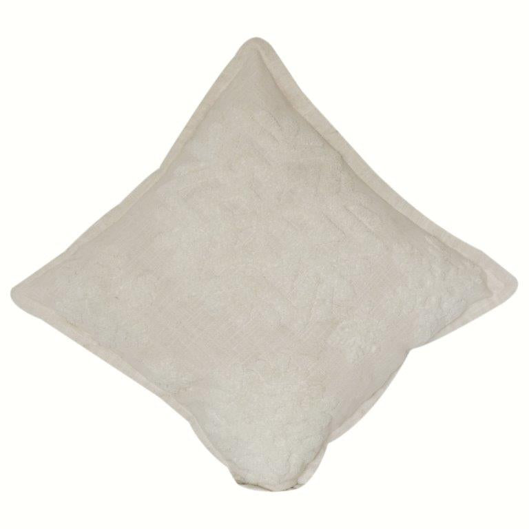 Ivory Textured Cotton Cushion Cover | Minimalist Solid Embbroidered Throw Pillow Cover | 18x18 Inch Neutral Home Décor - Bulk manufacturer & supplier from Panipat, India