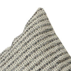 Housse de coussin tissée main en laine 45x45 cm | Motif rayé texturé | Housse de coussin décorative neutre avec fermeture éclair dissimulée