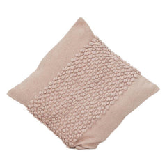 Blush Textured Cotton Cushion Cover with Handcrafted Bubble Embroidery | 45x45 cm