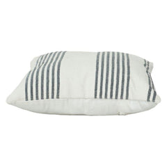 Minimalist Striped Cotton Cushion Cover 45x45 cm | Neutral Woven Throw Pillow Cover with Grey Stripes | Modern Farmhouse Decor