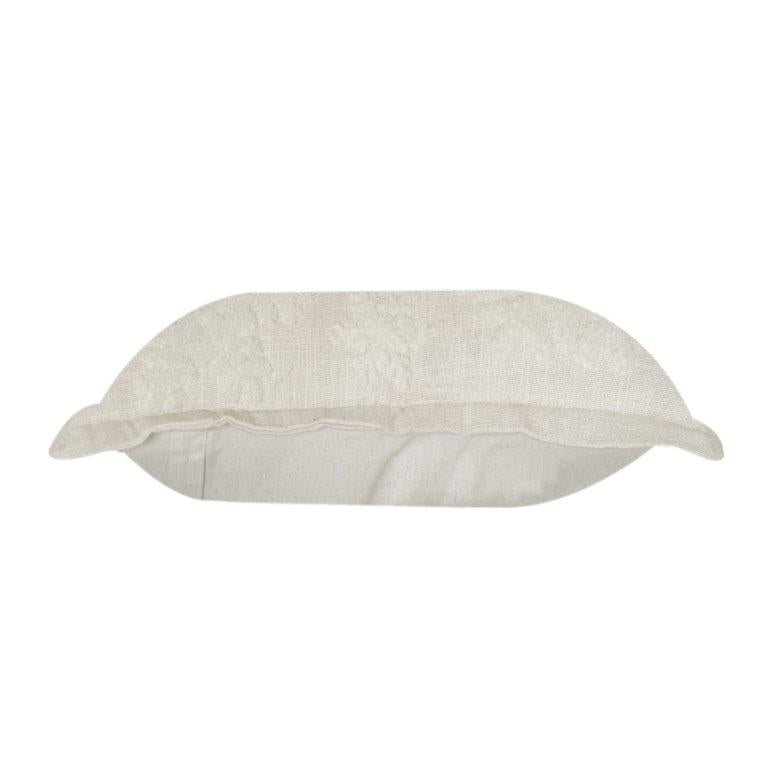Ivory Textured Cotton Cushion Cover | Minimalist Solid Embbroidered Throw Pillow Cover | 18x18 Inch Neutral Home Décor - Bulk manufacturer & supplier from Panipat, India