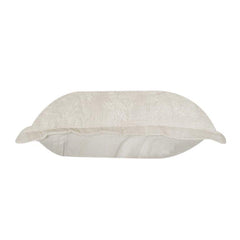 Ivory Textured Cotton Cushion Cover | Minimalist Solid Embbroidered Throw Pillow Cover | 18x18 Inch Neutral Home Décor