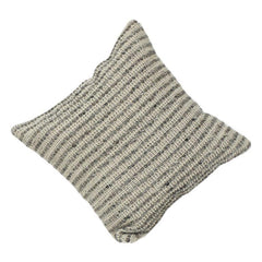 Housse de coussin tissée main en laine 45x45 cm | Motif rayé texturé | Housse de coussin décorative neutre avec fermeture éclair dissimulée