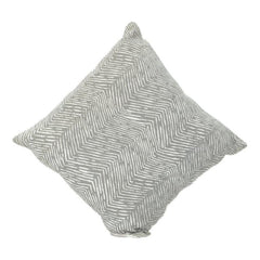 Housse de coussin en coton imprimé à la main – Motif chevron gris | Housse de coussin décorative moderne minimaliste | 45x45 cm