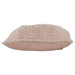 Blush Textured Cotton Cushion Cover with Handcrafted Bubble Embroidery | 45x45 cm
