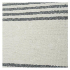 Minimalist Striped Cotton Cushion Cover 45x45 cm | Neutral Woven Throw Pillow Cover with Grey Stripes | Modern Farmhouse Decor
