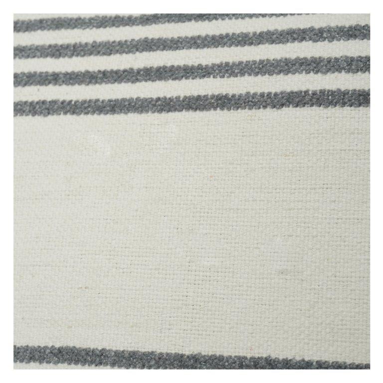 Minimalist Striped Cotton Cushion Cover 45x45 cm | Neutral Woven Throw Pillow Cover with Grey Stripes | Modern Farmhouse Decor