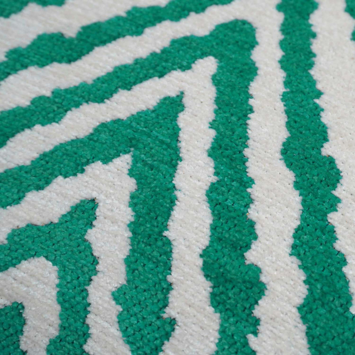 Teal & Ivory Geometric Jacquard Cotton Cushion Cover – 45 x 45 cm