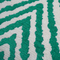Teal & Ivory Geometric Jacquard Cotton Cushion Cover – 45 x 45 cm