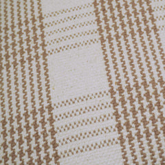 Beige and cream textured checkered handwoven cotton cushion cover 45x45 cm