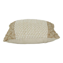 Rustikaler Kissenbezug aus Baumwolle und Jute | Neutraler Bezug mit Textur – 45x45 cm