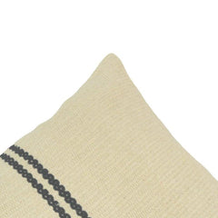 Handmade Cotton Cushion Cover 45x45 cm | Minimalist Woven Stripe Design | Artisan Decorative Pillow Cover