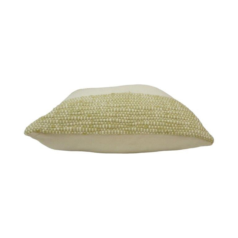 Handmade Cotton Cushion Cover 45x45 cm | Woven Border Decorative Pillow Cover | Neutral Boho Cushion