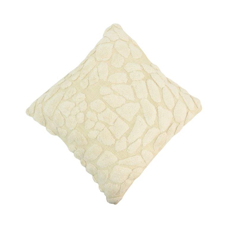 Ivory Tufted Cotton Cushion Cover | Textured Abstract Design | 45x45 cm - Bulk manufacturer & supplier from Panipat, India