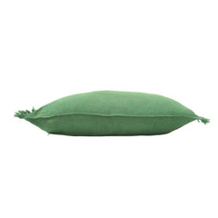 Soft Sage Green Fringed Cotton Cushion Cover – 35x50 cm Rectangular Decorative Pillow Cover
