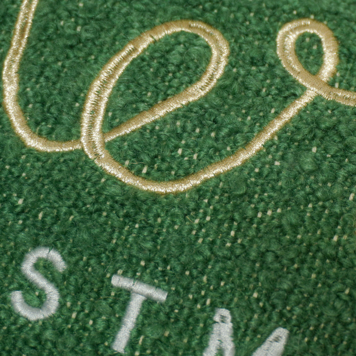 Machine Embroidered Merry Christmas Cushion Cover – Green Textured Christmas Accent Pillow, 35 x 50 cm