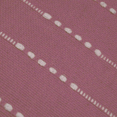 Handwoven Cotton Cushion Cover 45x45 cm – Mauve Pink with Ivory Horizontal Dotted Stripe Pattern