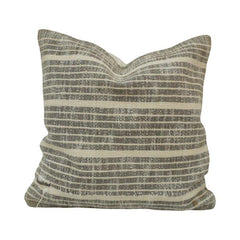 Handwoven Striped Cotton Cushion Cover – 45x45 cm | Rustic Neutral Decorative Pillow Cover