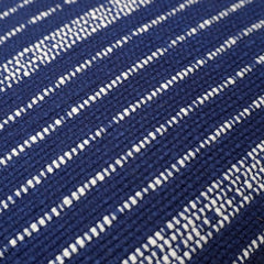 Handwoven Navy Blue Striped Cotton Cushion Cover 45x45 cm | Handmade Textured Throw Pillow Cover | Modern Minimalist Home Décor