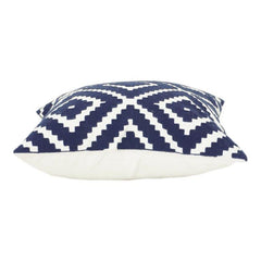 Handmade Cotton Cushion Cover 45x45 cm | Blue Geometric Diamond Pattern | Modern Decorative Throw Pillow Cover