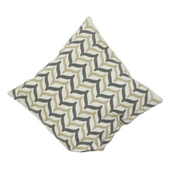Embroidered Geometric Cushion Cover 45x45 cm | Cotton Decorative Pillow Cover in Neutral Tones