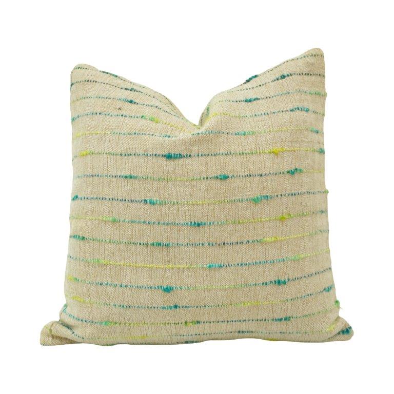 Handmade Cotton Cushion Cover 45x45 cm | Textured Stripe Embroidered Throw Pillow Cover | Modern Boho Home Décor - Bulk manufacturer & supplier from Panipat, India