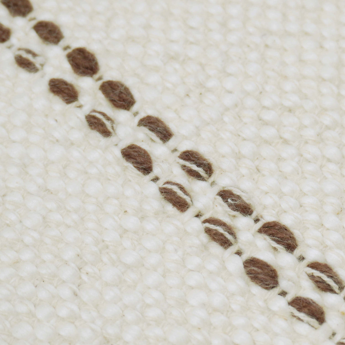 Handwoven Ivory Cushion Cover with Subtle Horizontal Stripe – 35 x 50 cm