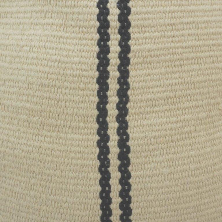 Handmade Cotton Cushion Cover 45x45 cm | Minimalist Woven Stripe Design | Artisan Decorative Pillow Cover